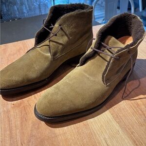 John Lobb Olive Suede Chukka Boots